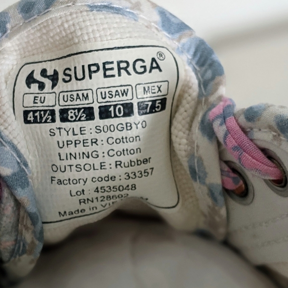 LoveShackFancy x Superga Cotton Canvas Floral Sneaker Rose Heart Mix 10 NWT - Picture 13 of 15